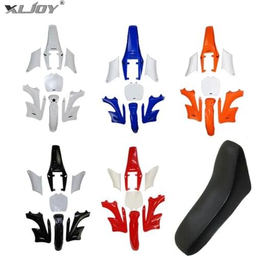 XLJOY Plastic Fender Fairing Kits 7 Pieces + Foam Seat For Chinese 2 Stroke 47cc 49cc Apollo Orion Mini Dirt Bike Kids Minimoto