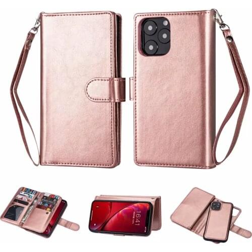 Nine card two in one Leather Wallet Case for iPhone 12 11 Pro Max 12Mini X XS Max XR 8 7 6 6S 5 Plus Cover Case