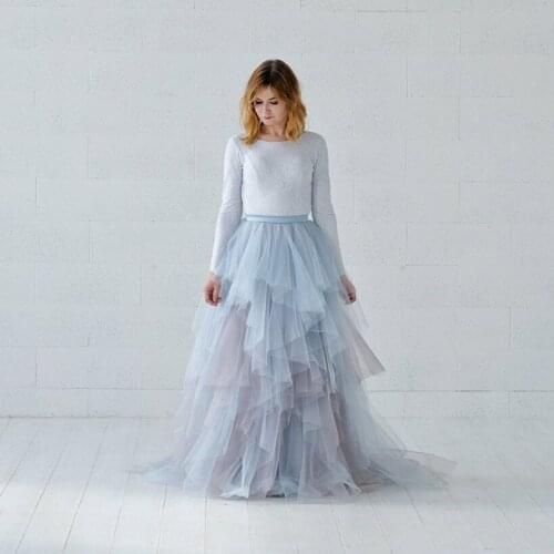 Pretty Colorful A-line Bridal Tulle Skirts To Wedding Garden Party Puffy Mix Color Women Tulle Skirt Mix Skirt