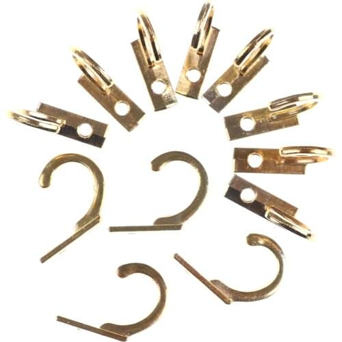 Small Antique Hooks Wall Hanger Curved Buckle Horn Lock Clasp Hook For Wooden Jewelry Box Furniture Hardware 10PCS