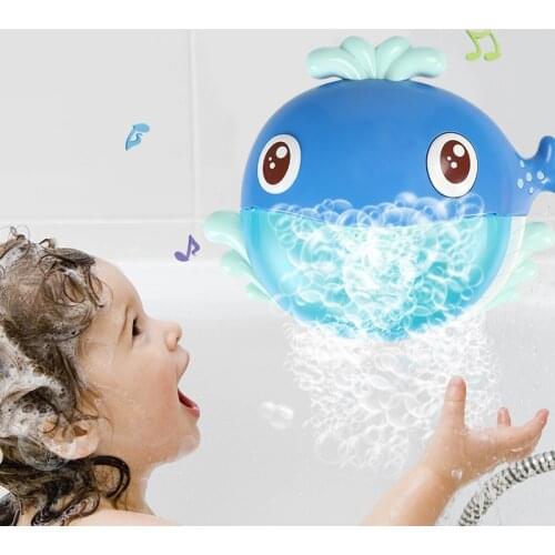 Cute Funny Music Whale Bubble Blower Machine Electric Automatic Whale Bubble Maker Kids Bath Outdoor Toys Bathroom Toy 2019