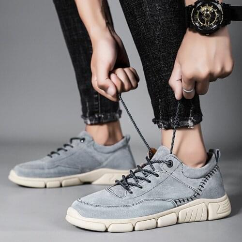 Men Designer Leather Casual Shoes Spring Autumn Minimalist Loafers Fashion Flats British Suede Sneakers Calzado Zapatos Hombre