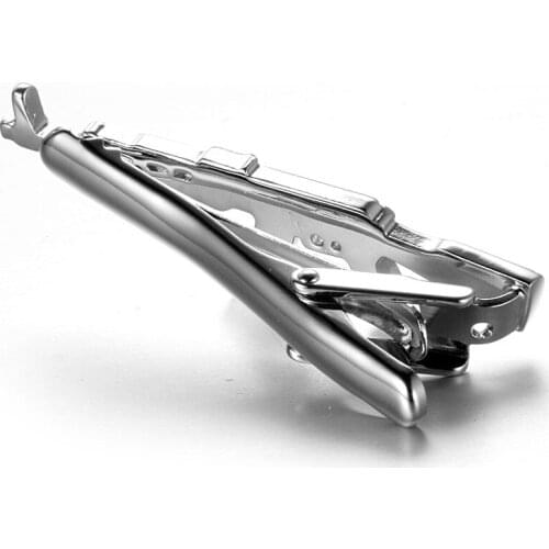 Man Design Tie Clip Mirror Twill Necktie Tie Bar Tie Clasp Solid Pin