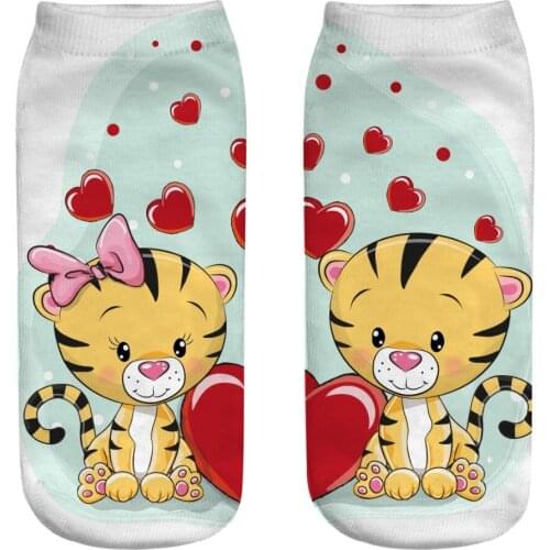 3Pairs/Lots New animal Cartoon 3d printed socks 3d tiger printed socks printed socks boy girl universal B02