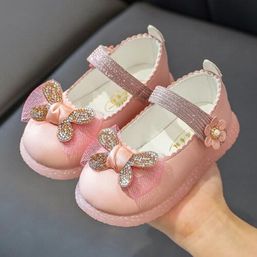 KAMUCC New Grils Leather Shoes Casual Girls Autumn Winter Kids Pu Show White Shoes Childrens Black Pink size 23-32 Flats