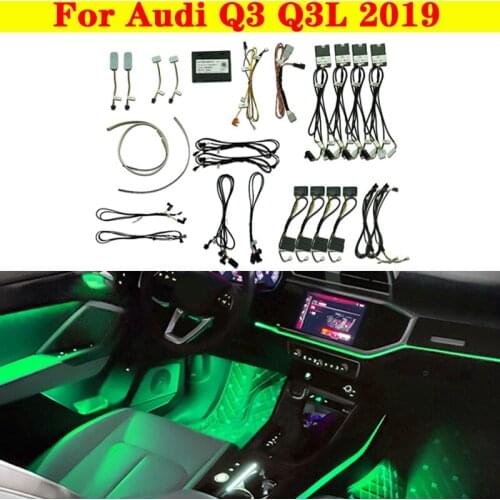 Ambient Light 30 colors Set Decorative LED Atmosphere Lamp illuminated Strip For Audi Q3 Q3L 2019 MMI Control