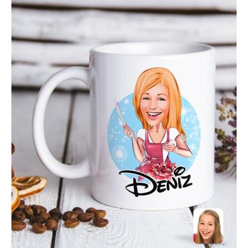 Personalized Women 'S Cook Caricature Of White Mug Bardak-1