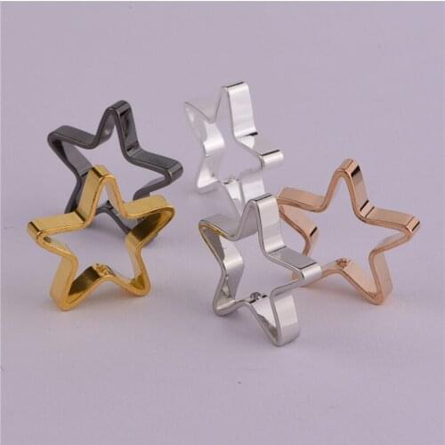 22mm single hole three-dimensional five-pointed star pendant handmade geometric bead stand diy simple style earring accessories