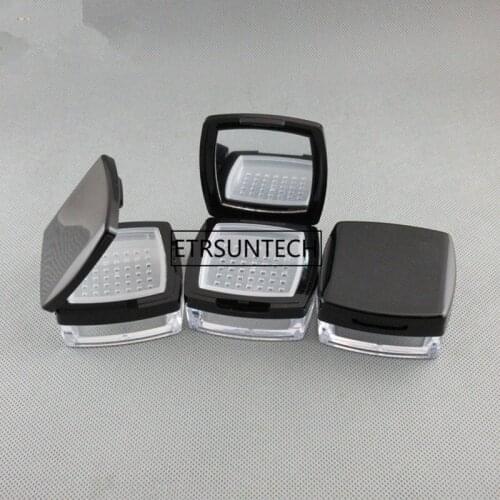 Empty Loose Powder Case with Mirror Plastic Cosmetic Powder Container Sifter Square Loose Powder Box For Women F20171267