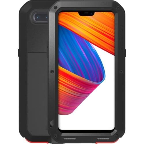 LOVEMEI Luxury Dirt-resistant Anti-knock Metal Aluminum Cases Cover with Gorilla Glass for OPPO R15/PACM00 Heavy Duty Protection