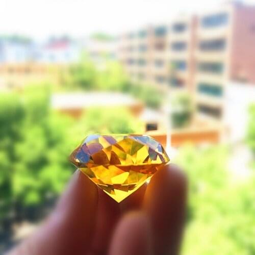 30mm Pink K9 Crystal Diamond Faceted Glass Jewelry Paperweight Crafts Collection Souvenir Birthday Christmas Wedding Gifts Decor