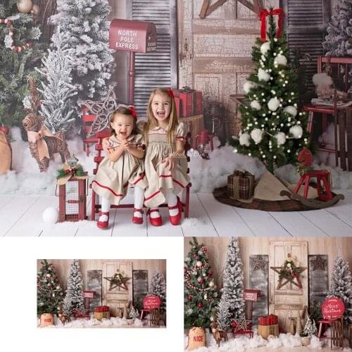 Family Holiday New Year Vinyl Fabric Christmas Decorations for Home Photo Background for Newborn Baby Shower Christmas Backdrop