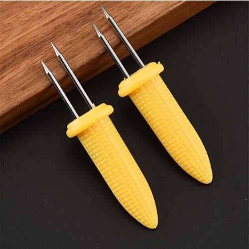 10Pcs Stainless Steel Corn Needles Creative Barbecue Fork Kitchen Tools Outdoor Barbecue Tools Fruit Fork