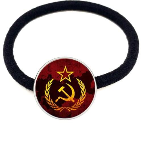 Vintage USSR Soviet Badges Sickle Hammer Hairbands CCCP Russia Emblem Communism Sign Top Grade Hair Jewelry For Women Girls Gift