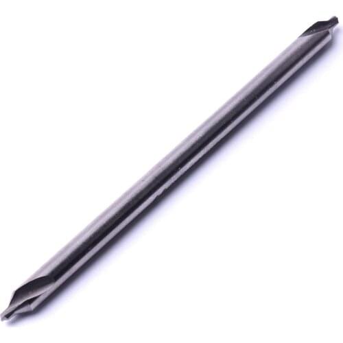1Pcs HSS 100mm Lengthened Center Drill Bit 2mm Drill Tip Diameter Double ended Center Drills Countersink 60 degree Angle Bit