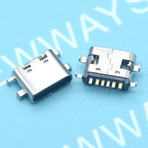 10Pcs/Lot Micro Usb Jack 3.1 Type-C 6Pin Smd Female Connector For Mobile Phone Charging Port Charging Socket Good Quality