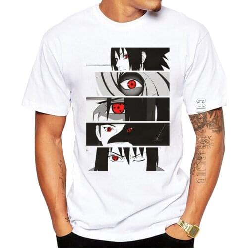 100% Cotton New Fashion Sharingan Men T-Shirt O Neck Casual Tee Vintage Eyes Printed Hipster Graphic Tshirt Funny Tops