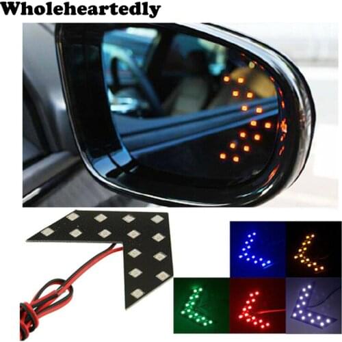 2PCS 14 SMD LED Motorcycle Brake Turn Signal Light Arrow Panels Light Car Side Mirror Rear View Turn Signal/Indicator Light
