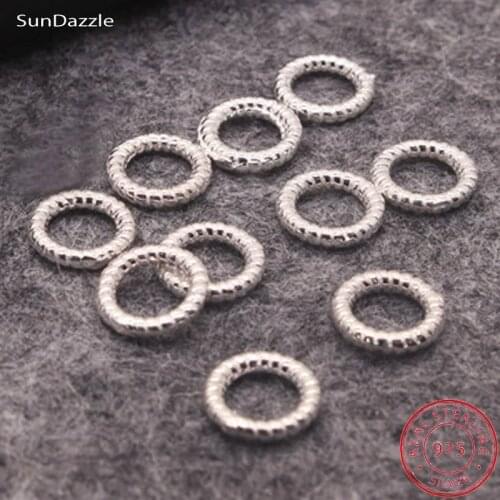 2pcs Genuine Real Pure Solid 925 Sterling Silver Close Jump Rings Twisted Pattern Split Ring Connector Jewelry Making Findings