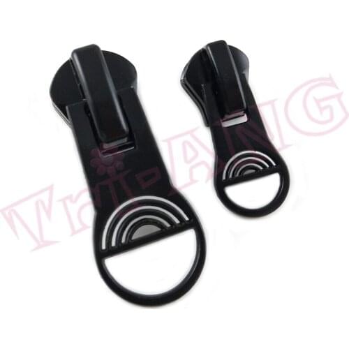 20pcs/lot, Half Moon Shape 5# 8# Black Resin Zipper Sliders