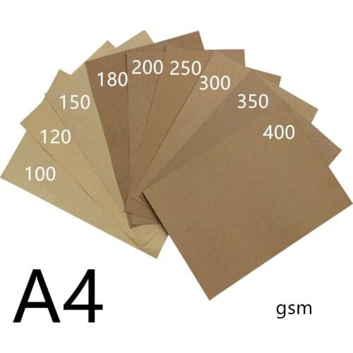 200-400gsm 50pcs High Quality A4 Brown Kraft Paper Diy Handmae Card Making Craft Paper Thick Paperboard Cardboard