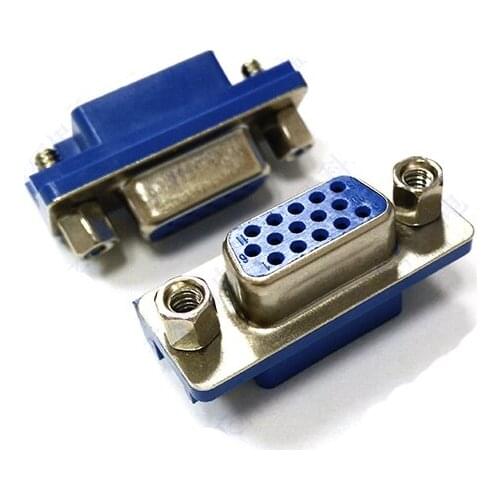 200pcs DB15 DR15 3Rows Blue Parallel Port 15 Pin D Sub Female 15 Way PCB 90 Degree Connector DB15 Socket Plug VGA Adapter