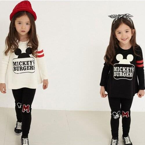 2018 Girls Clothes Sets Spring autumn Costume kids Clothing suit Two pieces Minnie Long Sleeve Baby toddler Children Ching 3-8Y