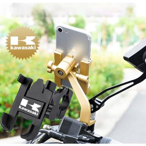 For KAWASAKI z650 z900 z1000 vulcan 650 ninja 300 400 Motorcycle Accessories Universal metal motorcycle logo mobile phone holder