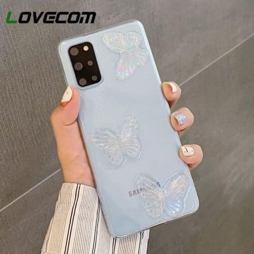 For Samsung S21 Case 3D Butterfly Clear Phone Case For Samsung S10 Plus S20 Ultra Note 20 10 Plus A70 A51 A21S Soft Epoxy Cover