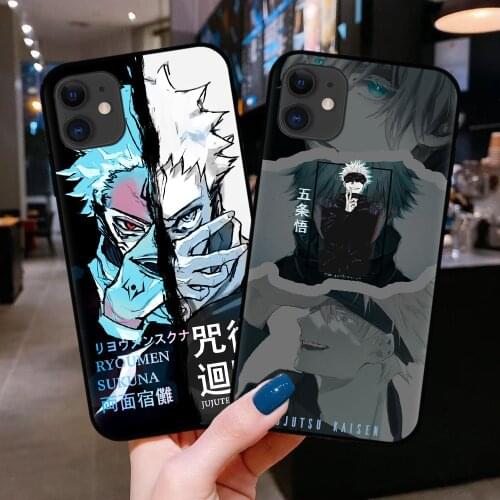 Jujutsu Kaisen Satoru Gojo anime Phone Case Black Silicone soft For iphone 11pro max 6 6s 7 8 plus 12 mini pro max x xs xr Cover