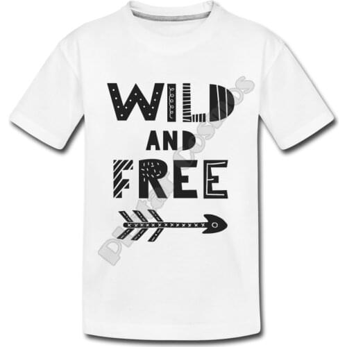 Wild And Free T-Shirt 3D All Over Printed Kids t shirts Boy For Girl Funny Animal Summer Short Sleeve