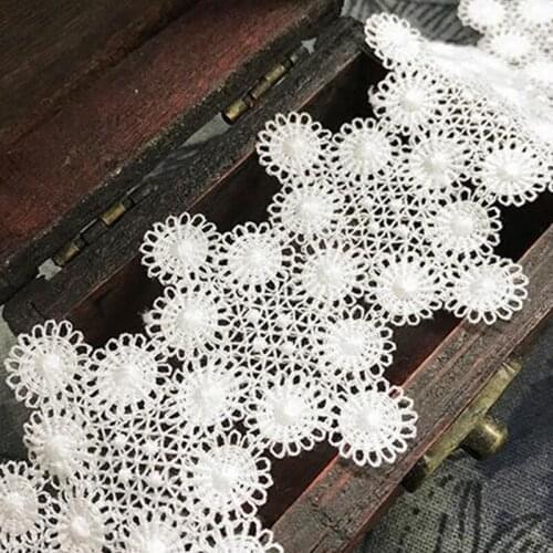 GXINUG 1Yard High Quality White Lace Ribbon Trims Underwear Lace Trim Embroidered For Sewing Decoration African Lace Fabric