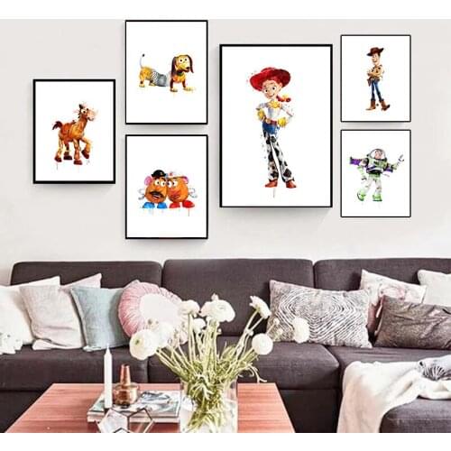Disney Toy Story Canvas Painting on Movie Posters And Prints Abstract Wall Art Picture for Kids Room Home Decoration