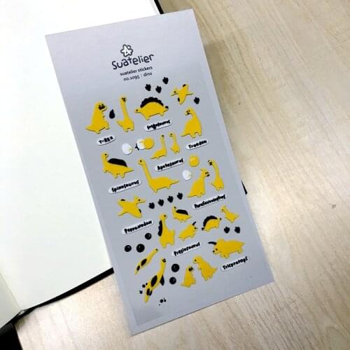 Korea Funny Scrapbooking Non-woven Fabrics Sticker Dino Stationery DIY Craft Decoration Home Supplies Suatelier Stickers