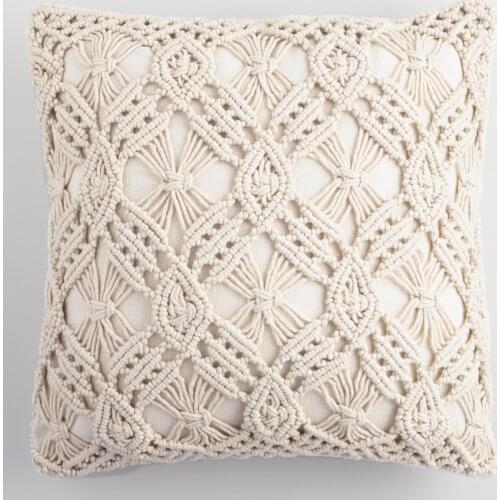 Macrame wedding pillow cover Handmade macrame cushion sham Boho cushion cover Customized size