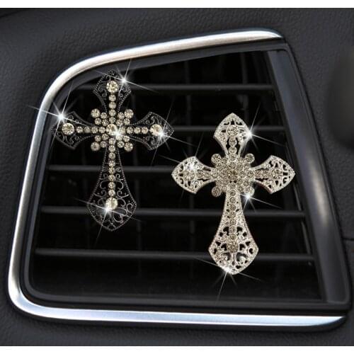 Metal cross moulding Decorative perfume clip for automobile air conditioner Ladies car air freshener Exquisite car perfume