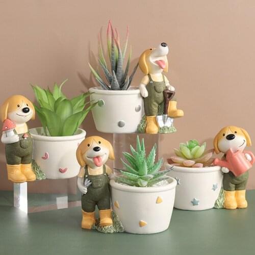 Cute Resin Succulent Plant Pot Mini Planter Flowerpot for Home Desktop Decor Artificial Plants Artificial Decorations Festive Re