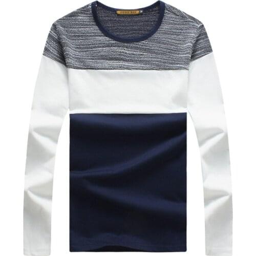 New Arrival T-Shirt Men 2020 Spring Autumn New Long Sleeve O-Neck T Shirt Men Brand Clothing Fashion Patchwork Cotton Tee Tops