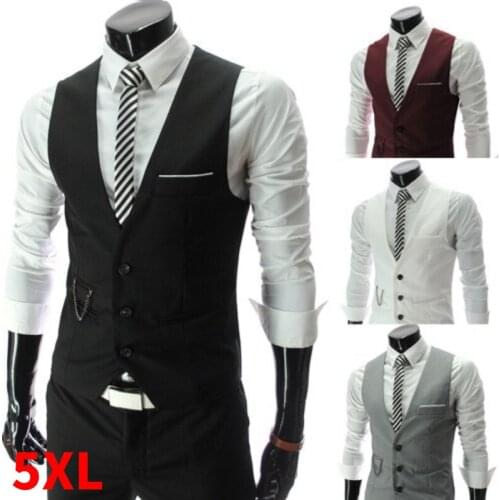 2021 ManS Dress Vests Slim Mens Suit Vest Spring Autumn Sleeveless Solid Color Casual Formal Business Jacket
