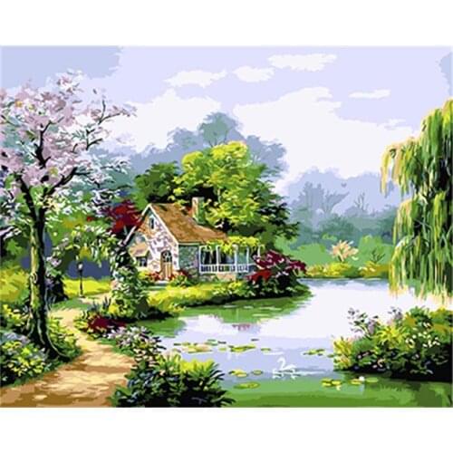DRAWJOY Framed Picture DIY Painting By Numbers DIY Oil Painting On Canvas Home Decoration For Living Room 40*50cm