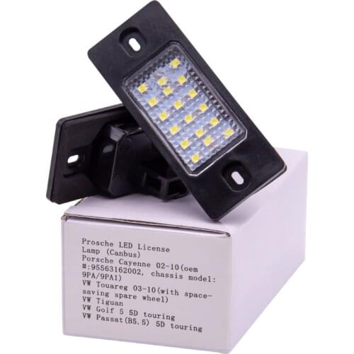 2pcs Canbus No Error License Plate Light Lamp Number for Vw Touareg 03-10 Tiguan Golf 5 5D Passat B5 5D Touring