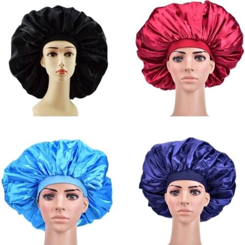 New Extra Large Satin Lined Bonnet Women Big Size Beauty Silk Bonnet Sleep Night Cap Head Cover Bonnet Hat Wholesale