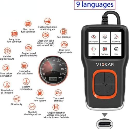 OBD 2 OBD2 Viecar VP101 OBDII EOBD Code Reader Scanner I/M Analyzer Automotive Car Diagnostic Scanner Auto Tool PK CR5001 AS500