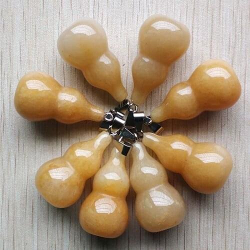 Wholesale 8pcs/lot 2019 new fashion good quality natural stone yellow gourd shape pendants for jewelry making free shipping
