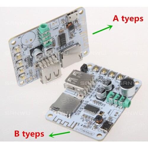 DC5V Bluetooth audio receiver board Support USB TF card Decode playback FM Pre-stage output Can push headphones