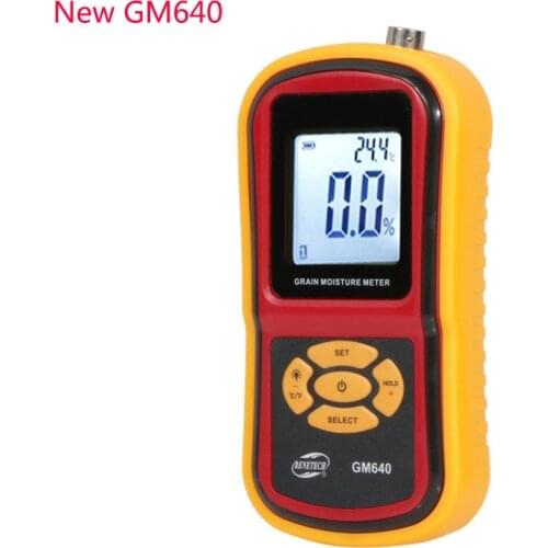 GM640Portable Digital Grain Moisture Meter with Measuring Probe High Precision LCD Display Tester For Wheat Corn Rice Bean