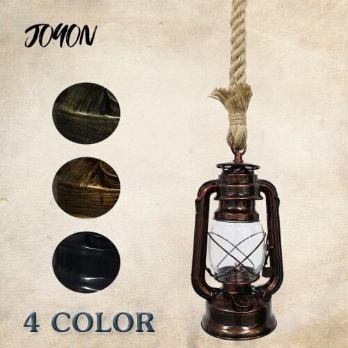 Retro Kerosene Pendant Lights Hemp Rope E27 85-265V 220V Pendant Lamp Lamparas De Techo Colgante Moderna Vintage Hanglamp