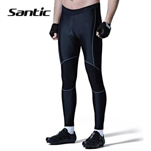 Santic Spring Autumn Cycling Pants 3-5 Hours Coolmax Padded Bicycle Pants Men Road Mountain Bike Pants Cycle Long Trousers