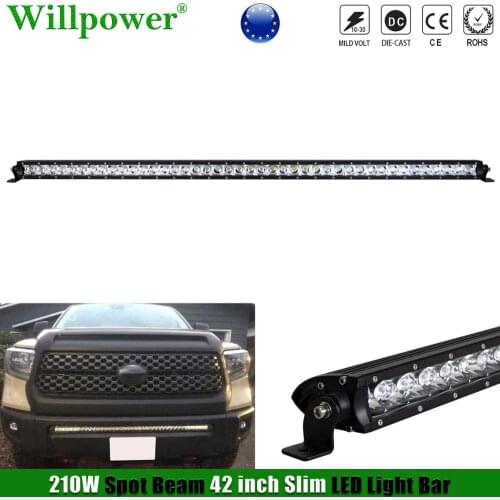 Car Roof 42" Inch Slim Row LED Light Bar Spotlights Off Road Pickup SUV ATV UTV 4X4 Truck Lower Bumper Fog Driving Light Bar