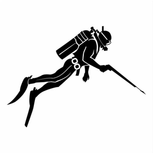 Diving Car Sticker Waterproof Rear Window Decor Black/silver CL490